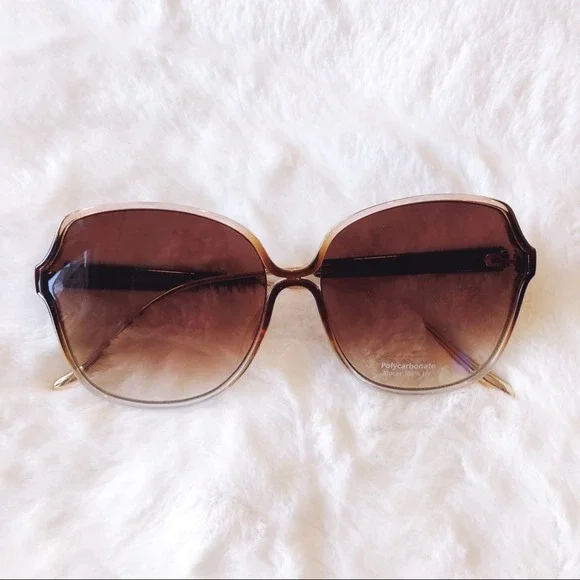 Charlotte Brown Oversized Metal Round Sunglasses - Picture 1 of 8
